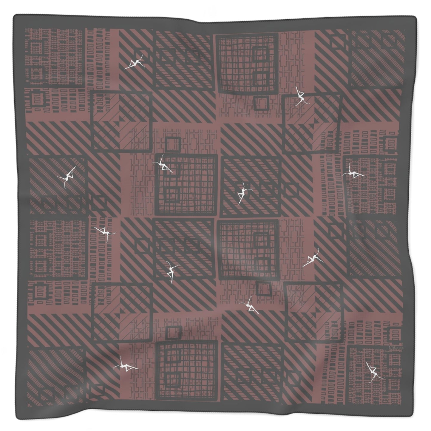 sheer scarf - Modern Intersections 2 - dmb - FD - burgundy-brown
