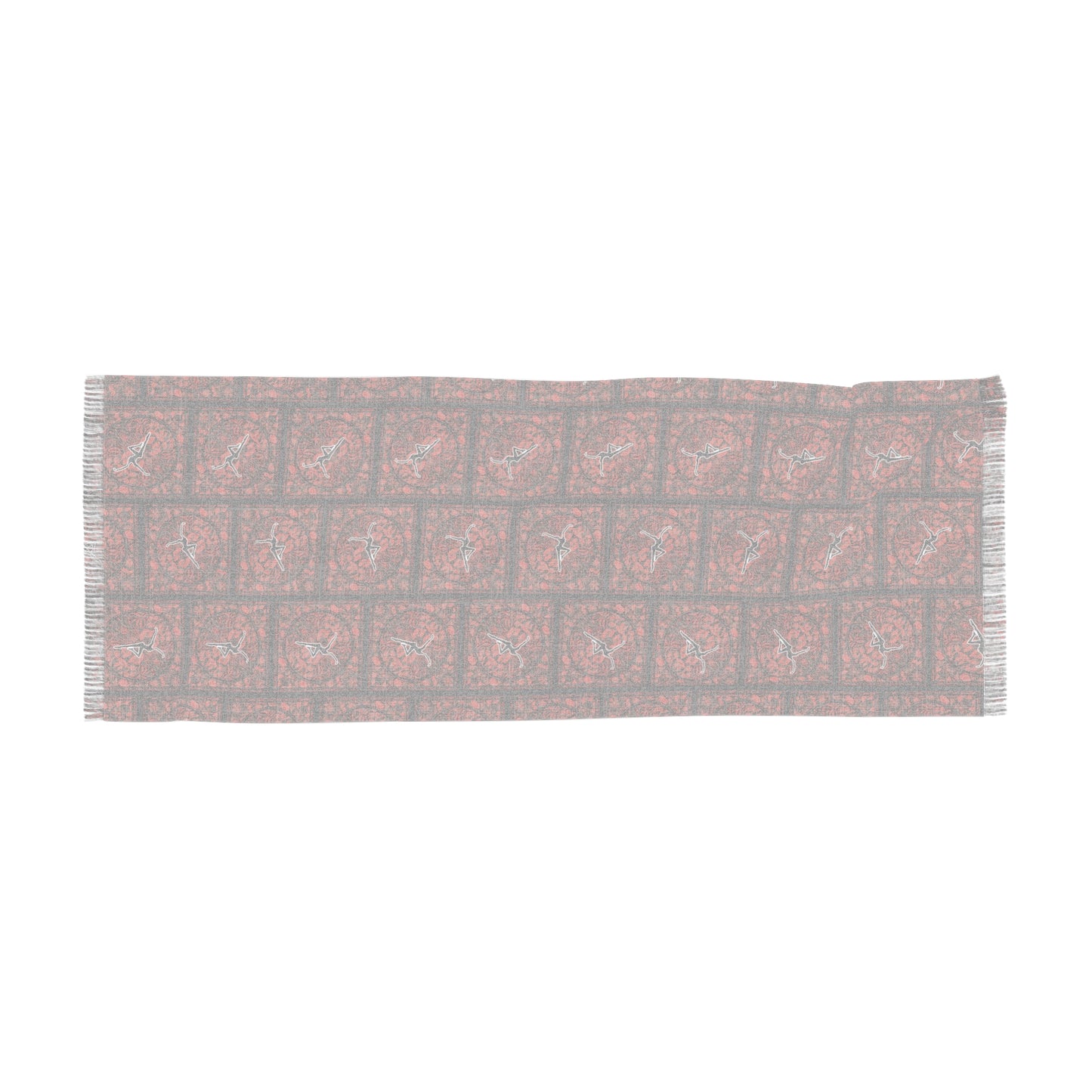 Light Scarf - dmb - coral/black - for Every Season, Lightweight Scarf, Fashion Accessories, Summer and Spring Scarf, Holiday Gift Idea, Wrap Scarf