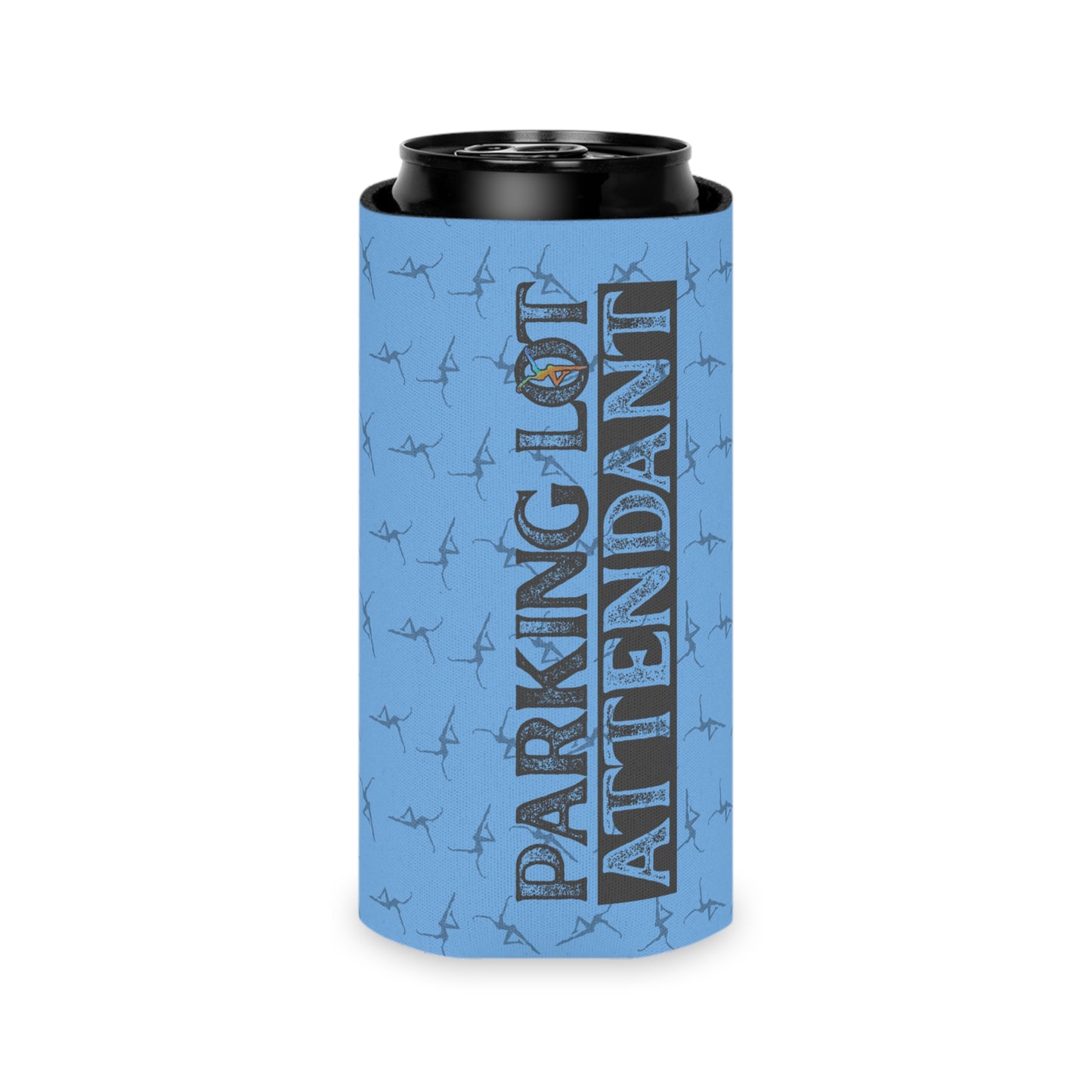 Can Cooler - dmb - Parking Lot Attendant - blue - Fun Beverage Insulator for Outdoor Events