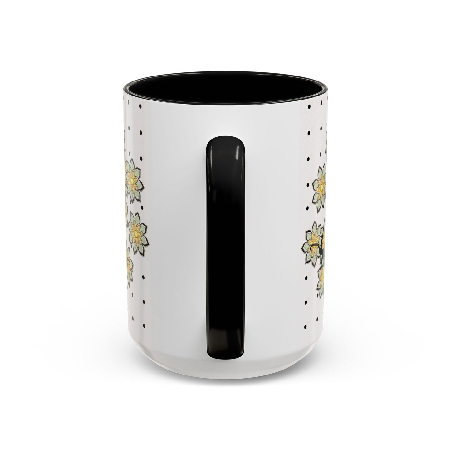 Coffee Mug - FD - dmb - polka dot1 - floral - 15oz
