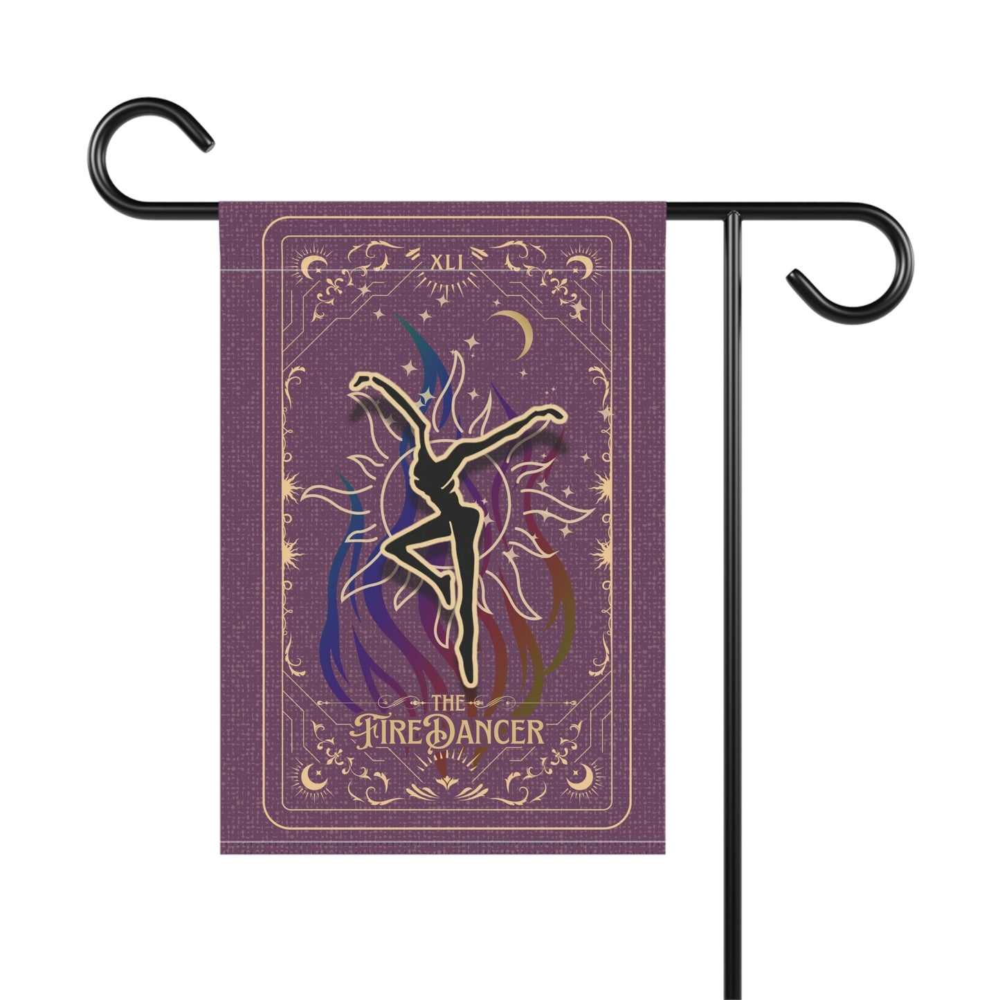 home/garden flag - 12"x18" indoor/outdoor - double sided - DMB - purple - fd - tarot - sleeve at top -*POLE NOT INCLUDED