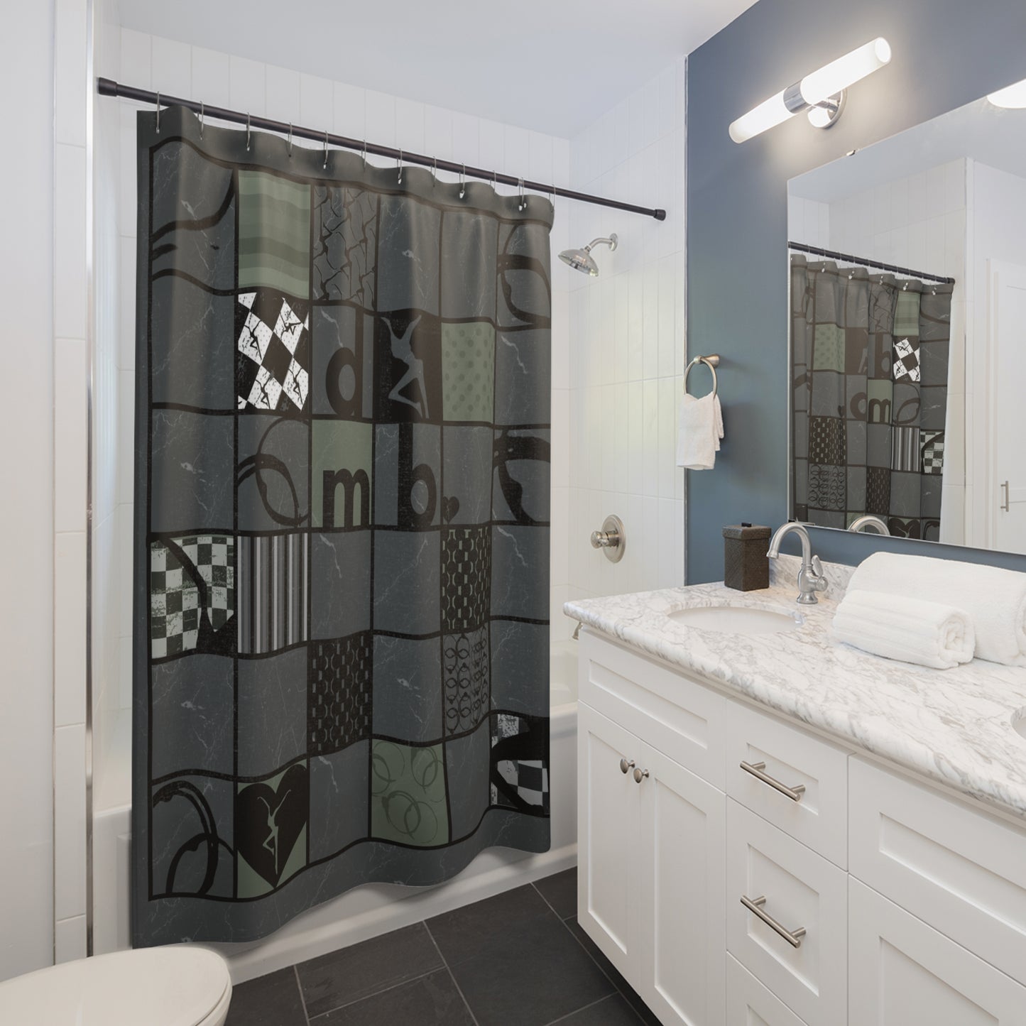 shower curtain - 71x74 - dmb grid