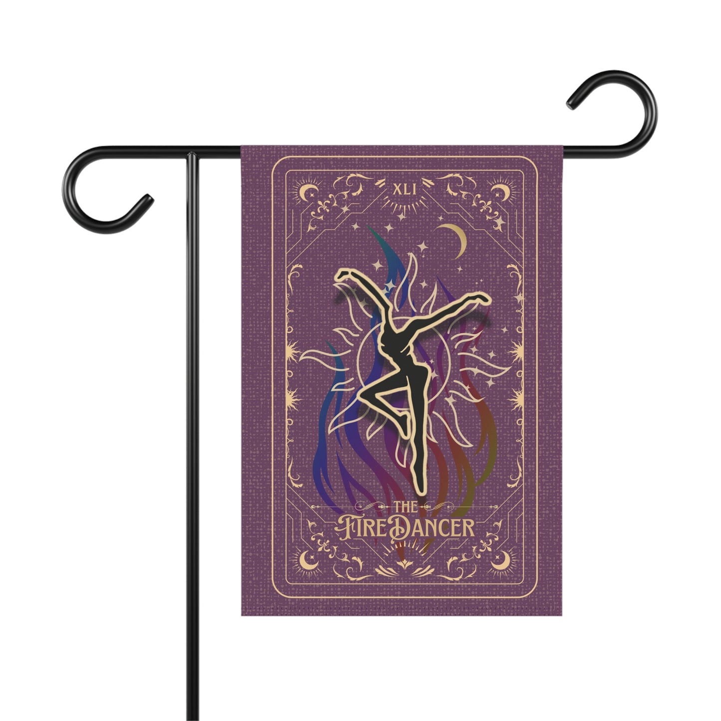home/garden flag - 12"x18" indoor/outdoor - double sided - DMB - purple - fd - tarot - sleeve at top -*POLE NOT INCLUDED