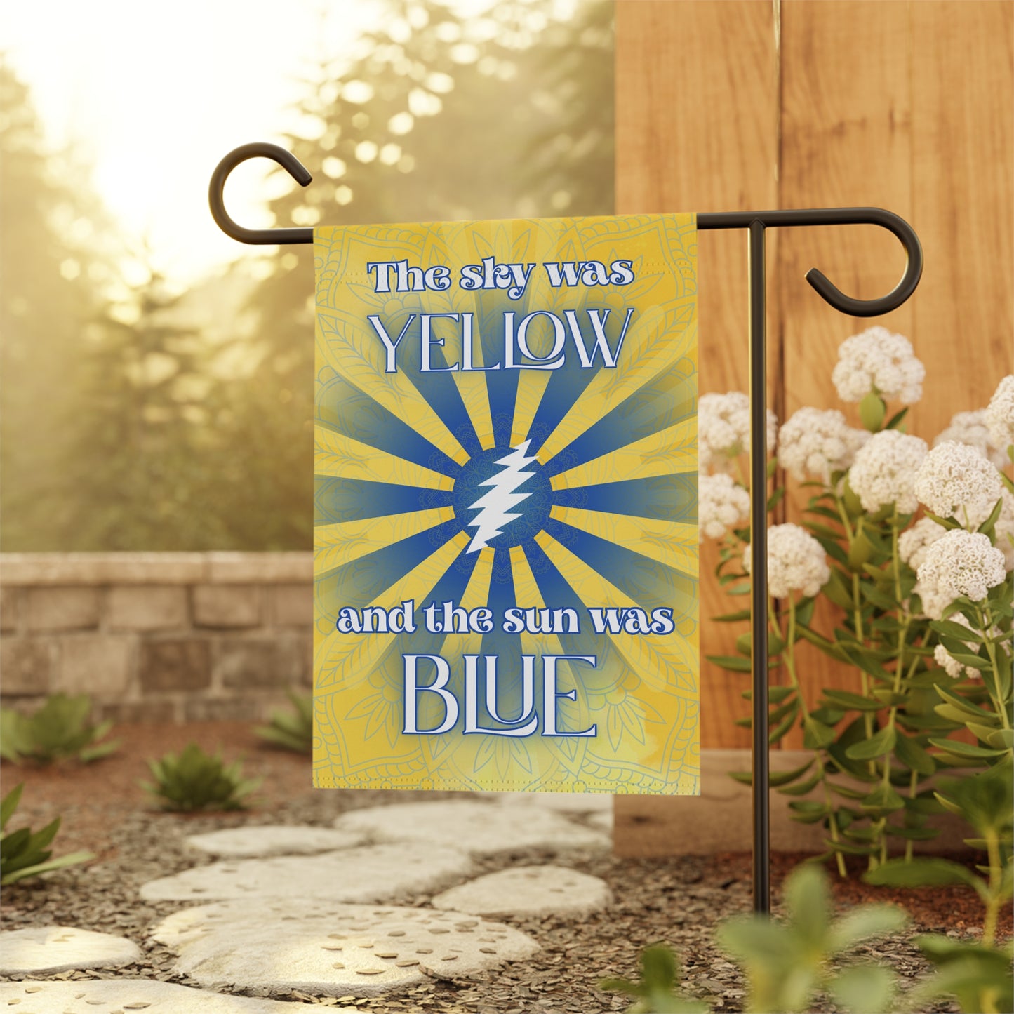 Home/garden flag - indoor/outdoor - banner - GD - scarlet begonias - sleeve at top - double-sided design - 12"x18" - *POLE NOT INCLUDED
