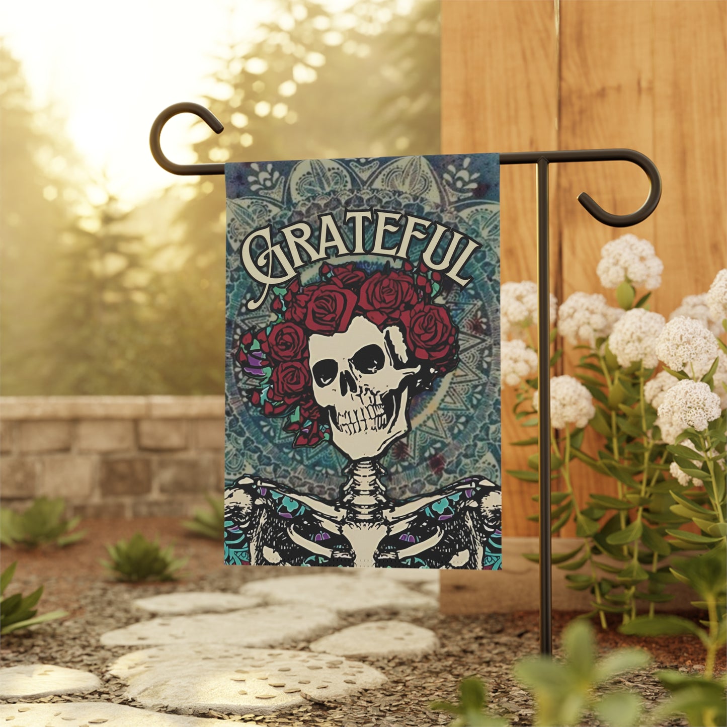 Home/garden flag - indoor/outdoor - 12"x18" - banner - GD - Bertha - sleeve at top - double-sided design - *POLE NOT INCLUDED