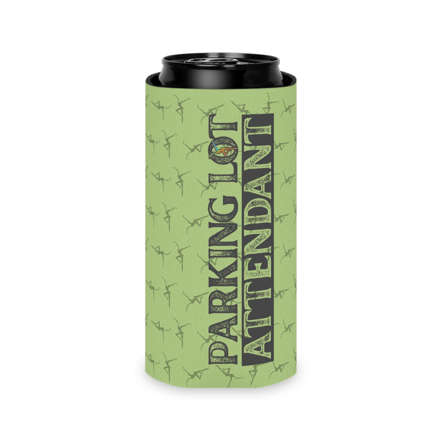Can Cooler - dmb - Parking Lot Attendant - green - Fun Beverage Insulator for Outdoor Events