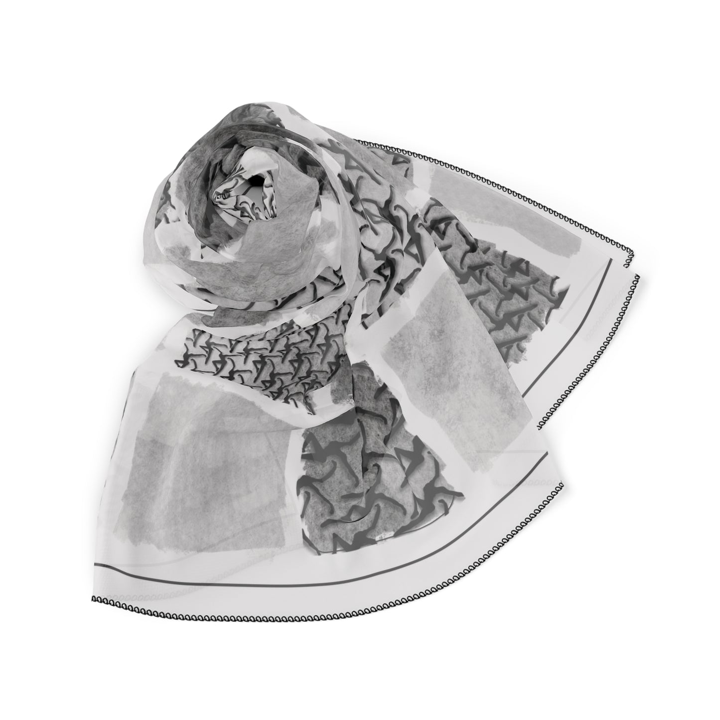 Sheer Scarf - dmb - bw - squares
