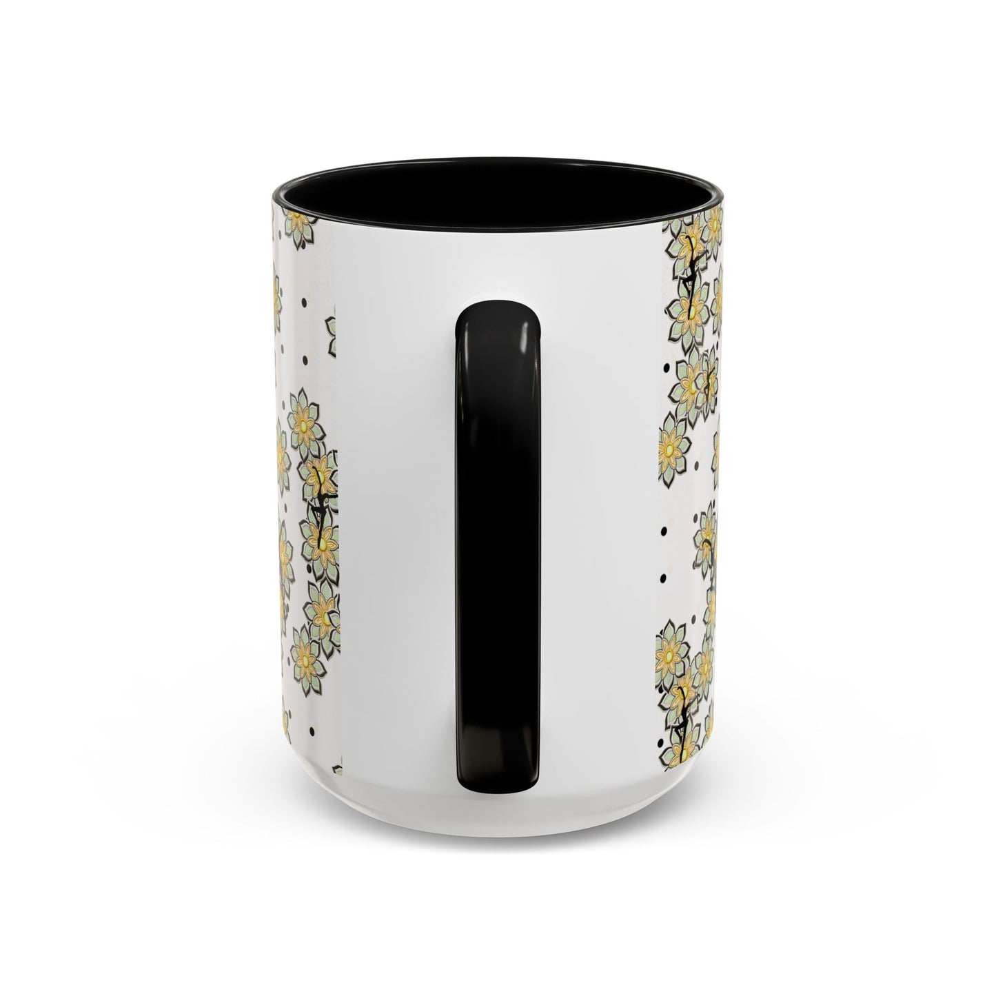 Coffee Mug - DMB - FD - polka dot2 - floral - 15oz