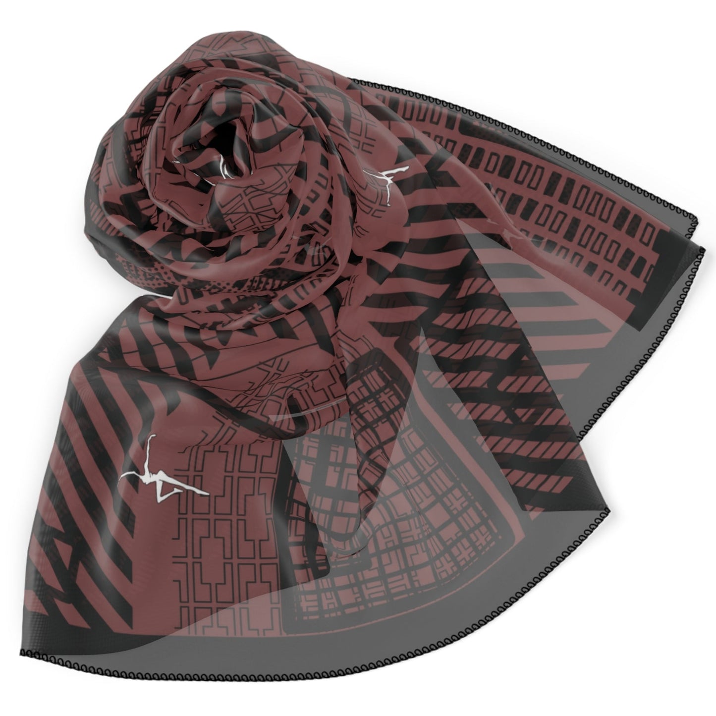 sheer scarf - Modern Intersections 2 - dmb - FD - burgundy-brown