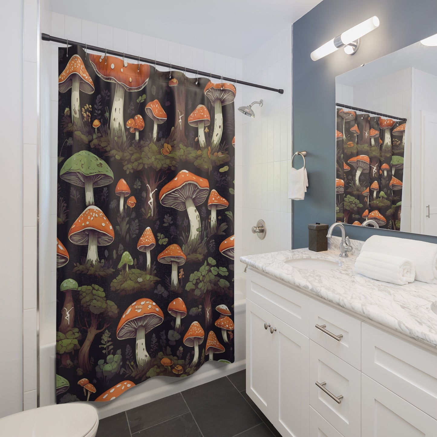 Shower curtain - 71 x 74 - dmb - mushroom forest