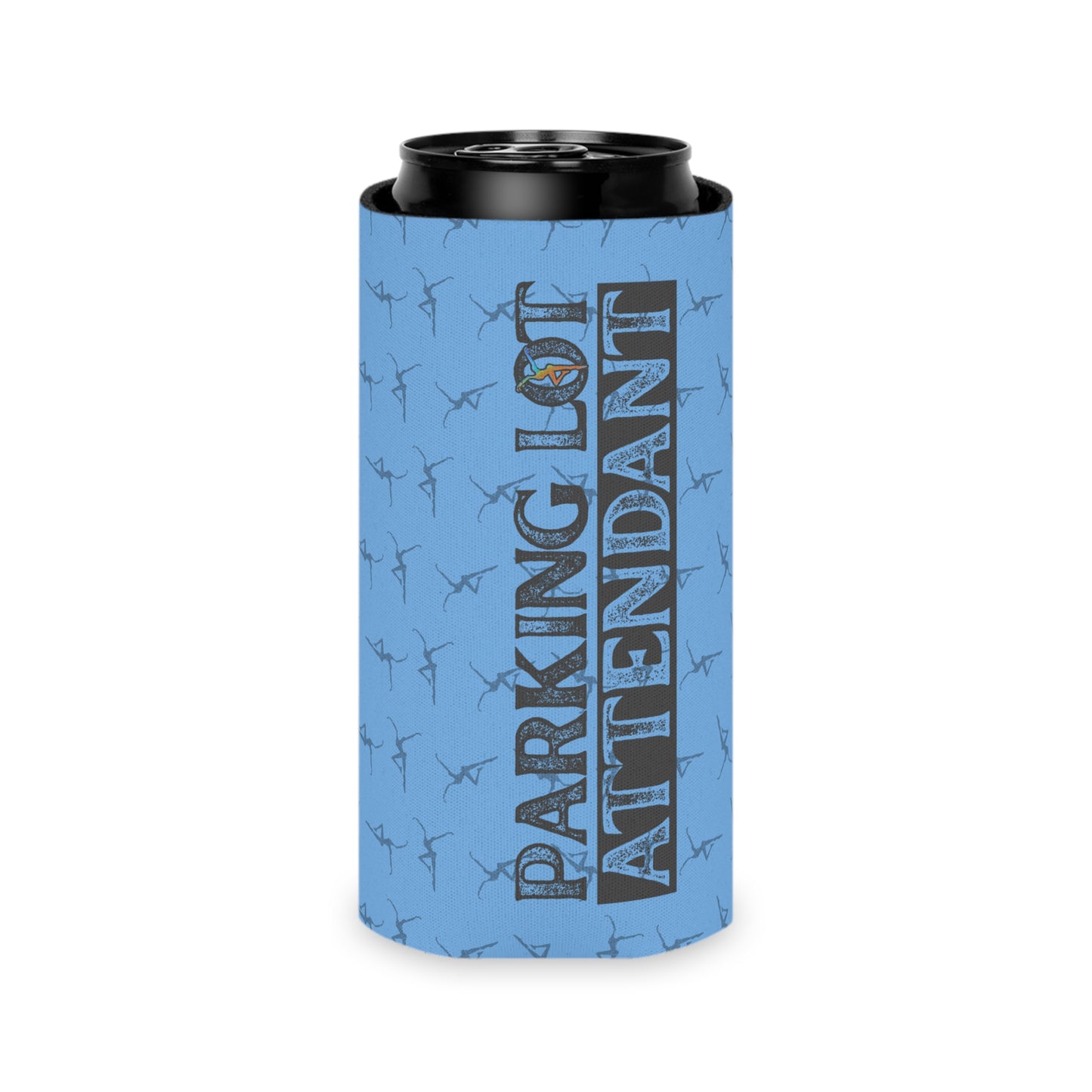 Can Cooler - dmb - Parking Lot Attendant - blue - Fun Beverage Insulator for Outdoor Events
