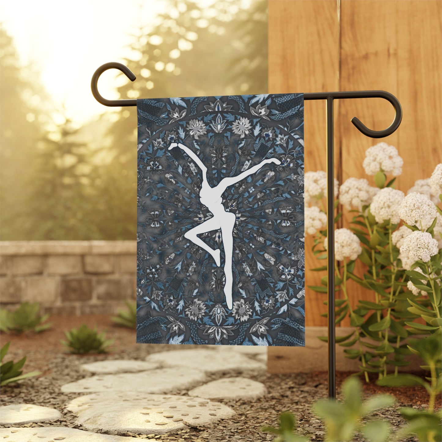 home/garden flag - indoor/outdoor - 12"x18"- banner - DMB - FD - Blue batik - sleeve at top - double-sided design - 12"x18" - *POLE NOT INCLUDED
