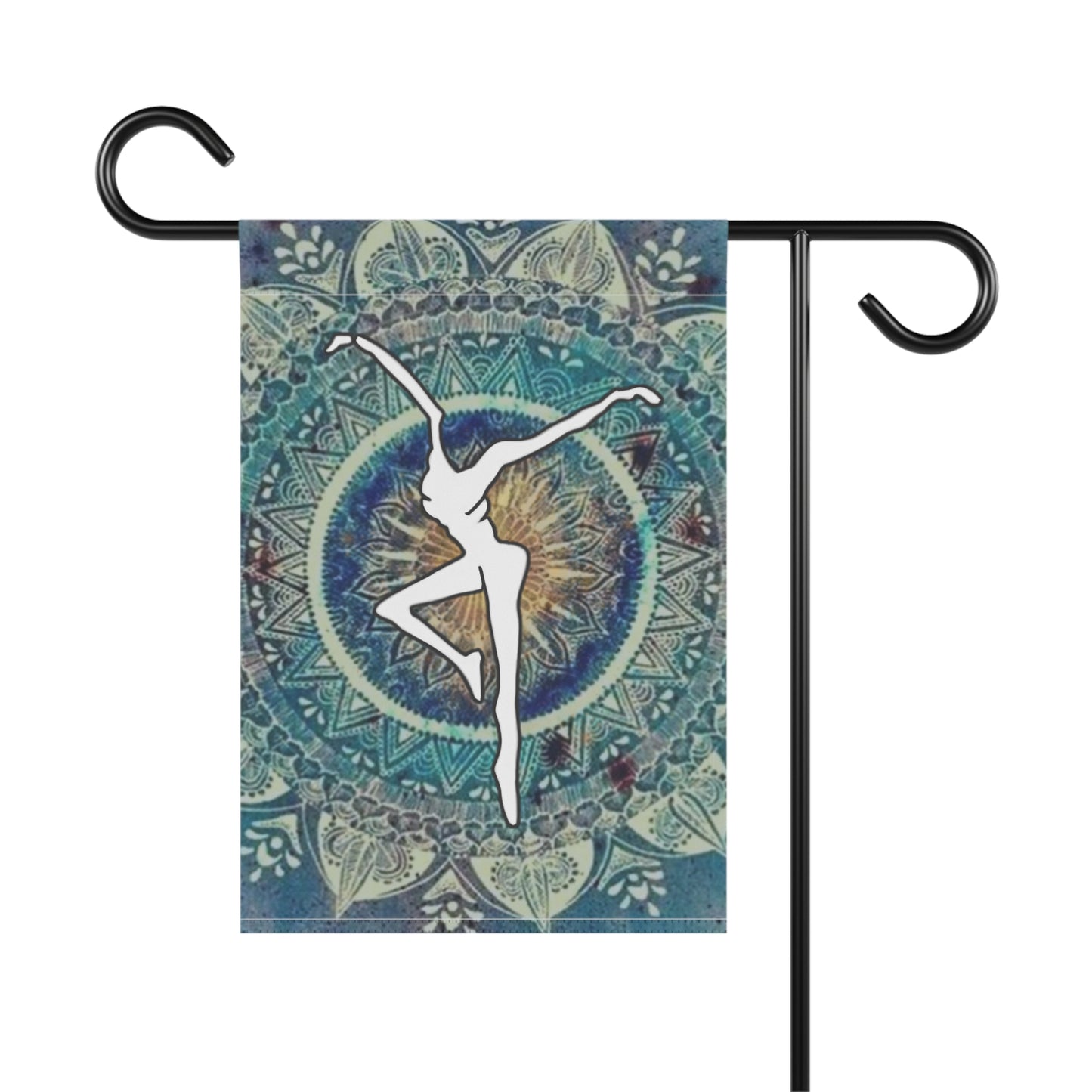 home/garden flag - 12"x18" indoor/outdoor - double sided - DMB - FD - blue watercolor mandala- sleeve at top -*POLE NOT INCLUDED