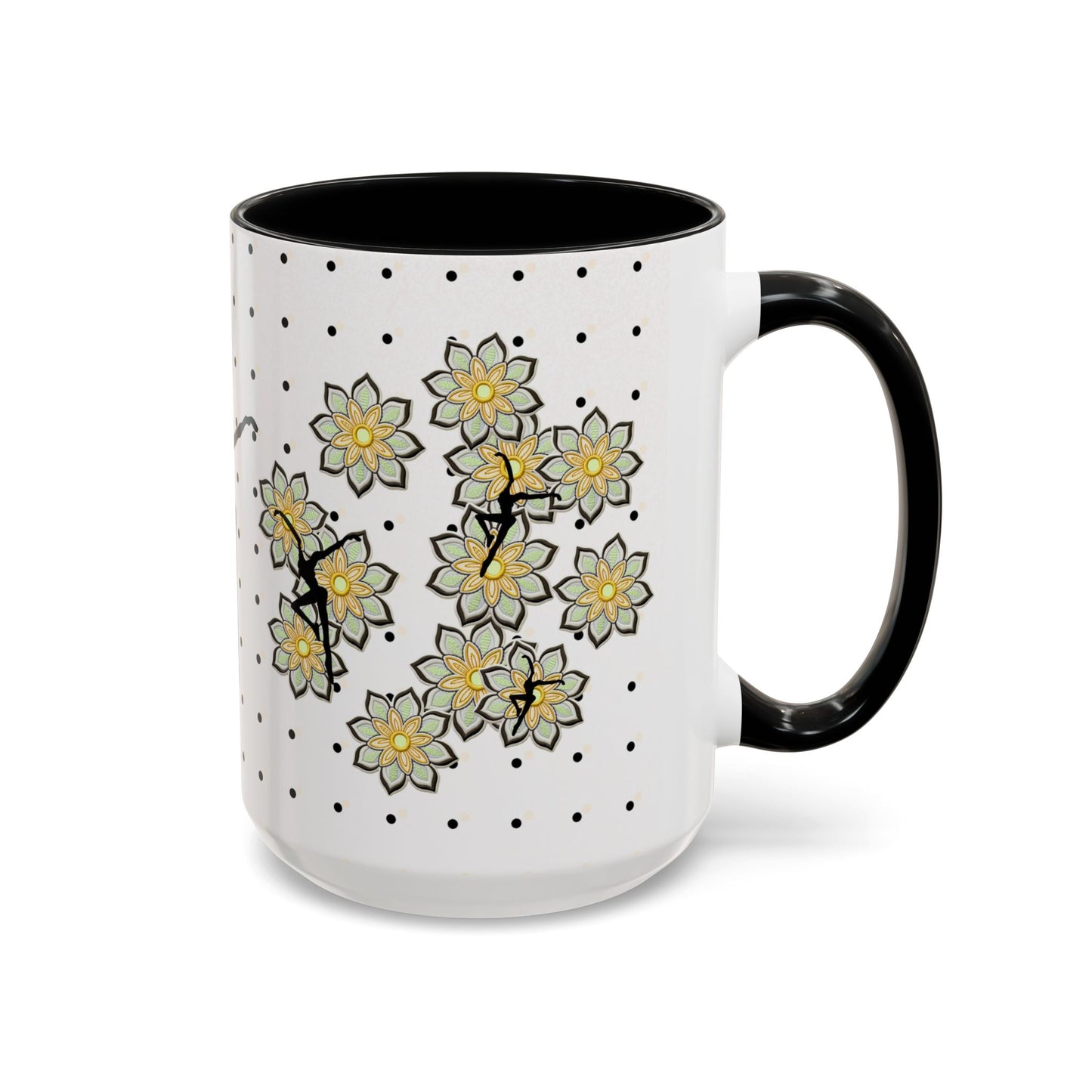 Coffee Mug - FD - dmb - polka dot1 - floral - 15oz