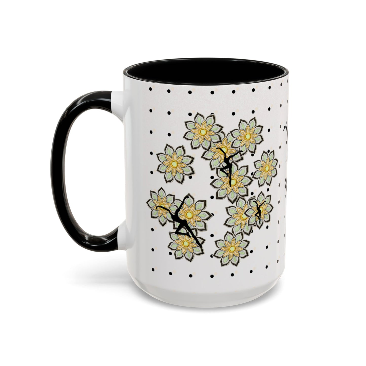 Coffee Mug - FD - dmb - polka dot1 - floral - 15oz