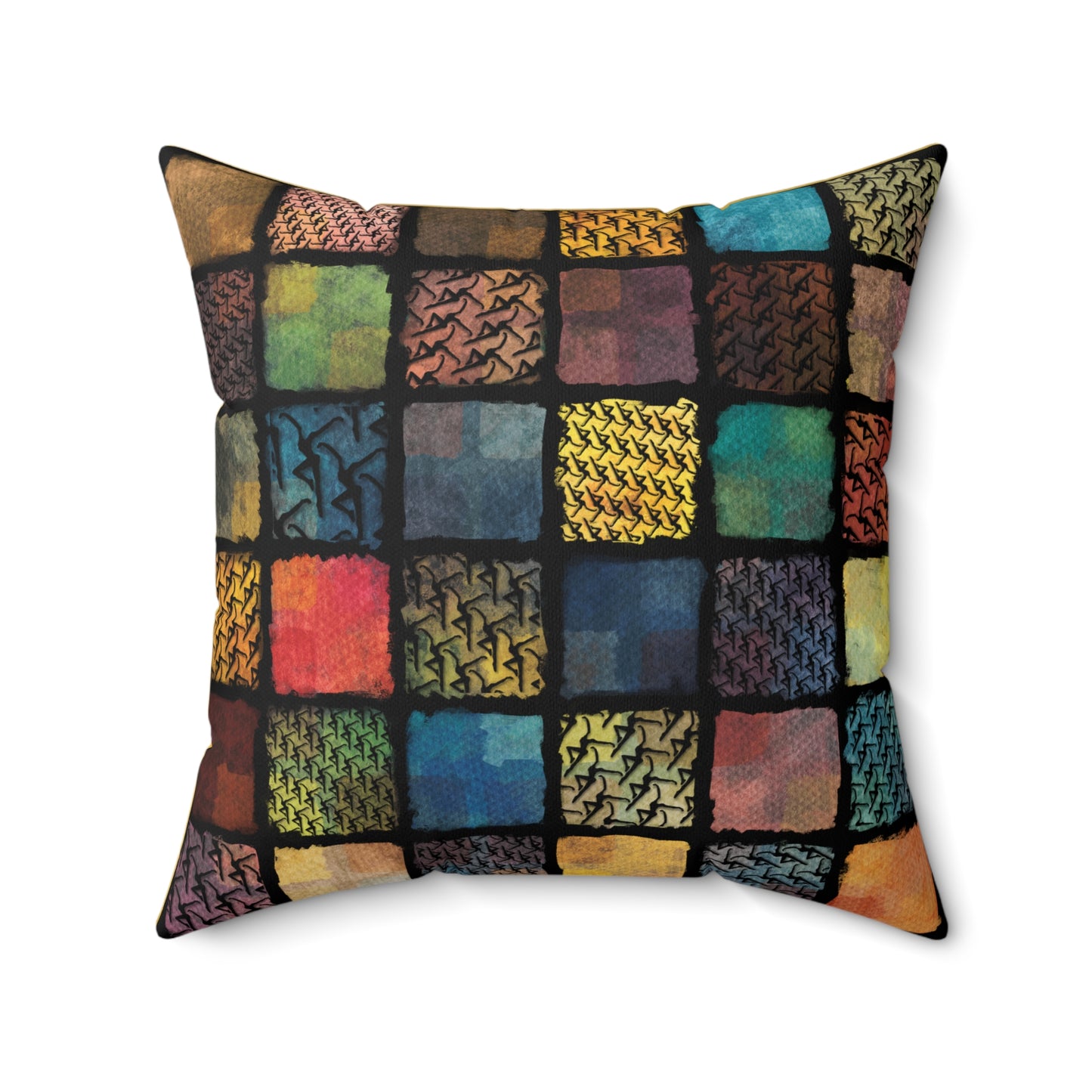Square Pillow - spun polyester - dmb - painterly squares
