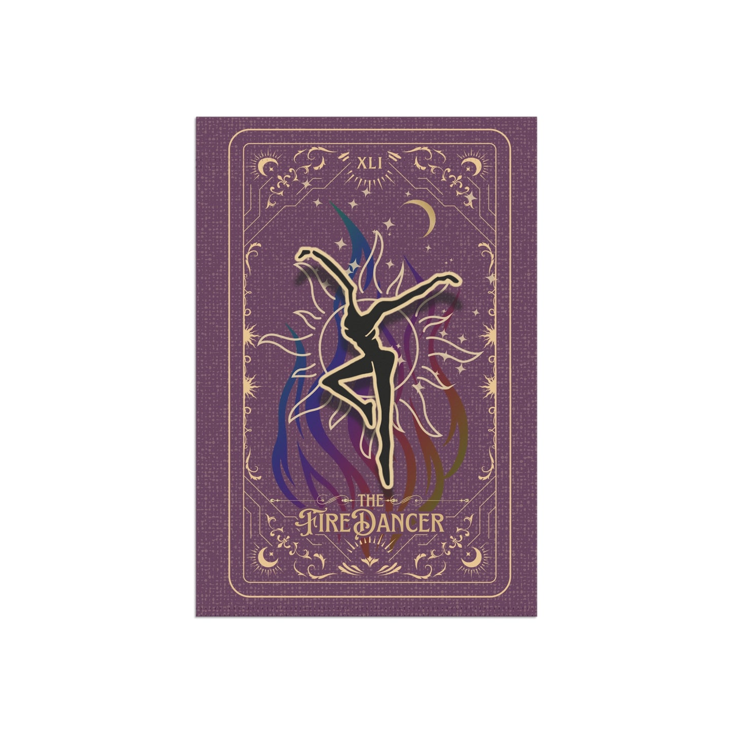 home/garden flag - 12"x18" indoor/outdoor - double sided - DMB - purple - fd - tarot - sleeve at top -*POLE NOT INCLUDED