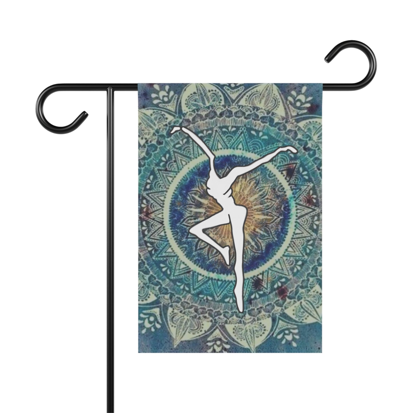home/garden flag - 12"x18" indoor/outdoor - double sided - DMB - FD - blue watercolor mandala- sleeve at top -*POLE NOT INCLUDED