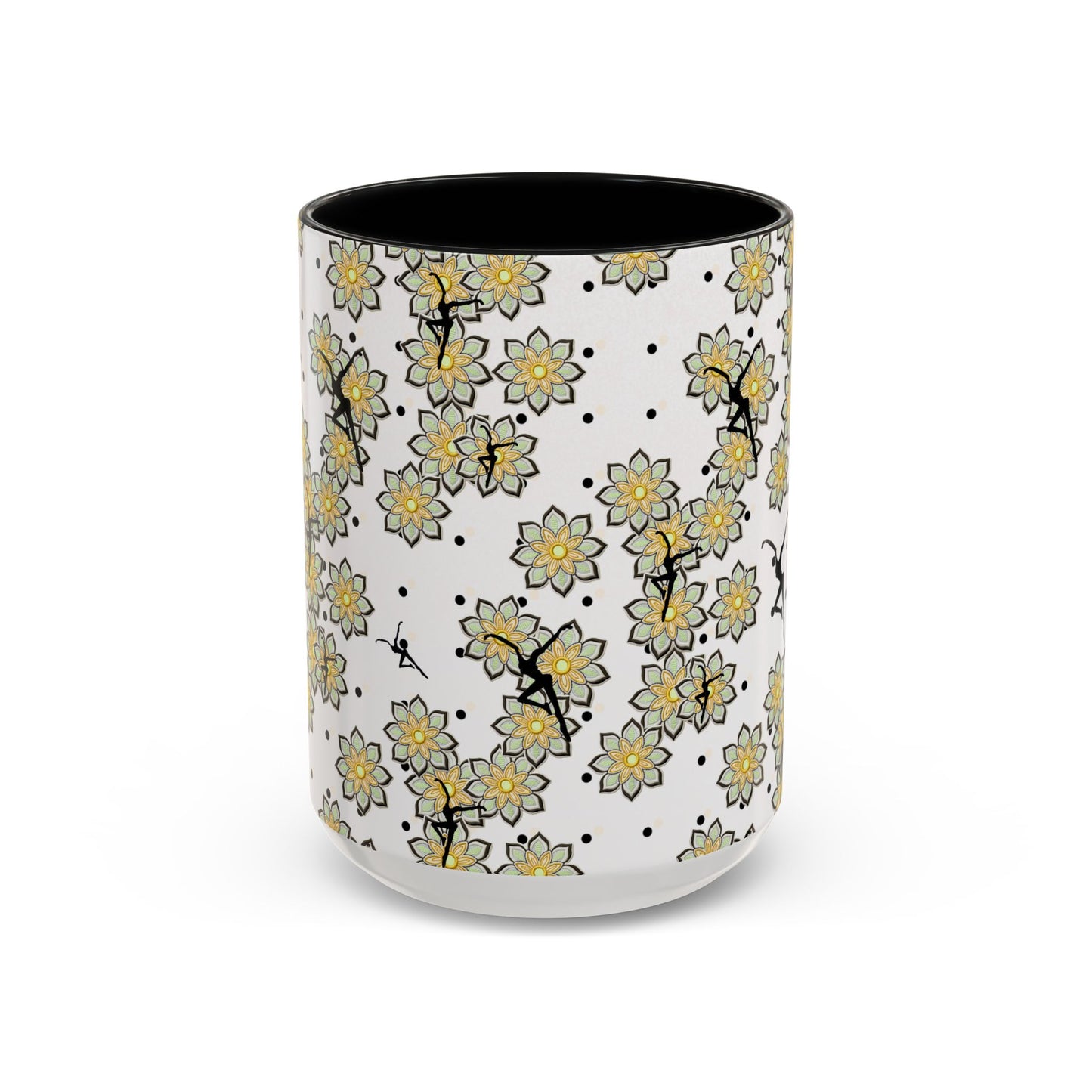 Coffee Mug - DMB - FD - polka dot2 - floral - 15oz