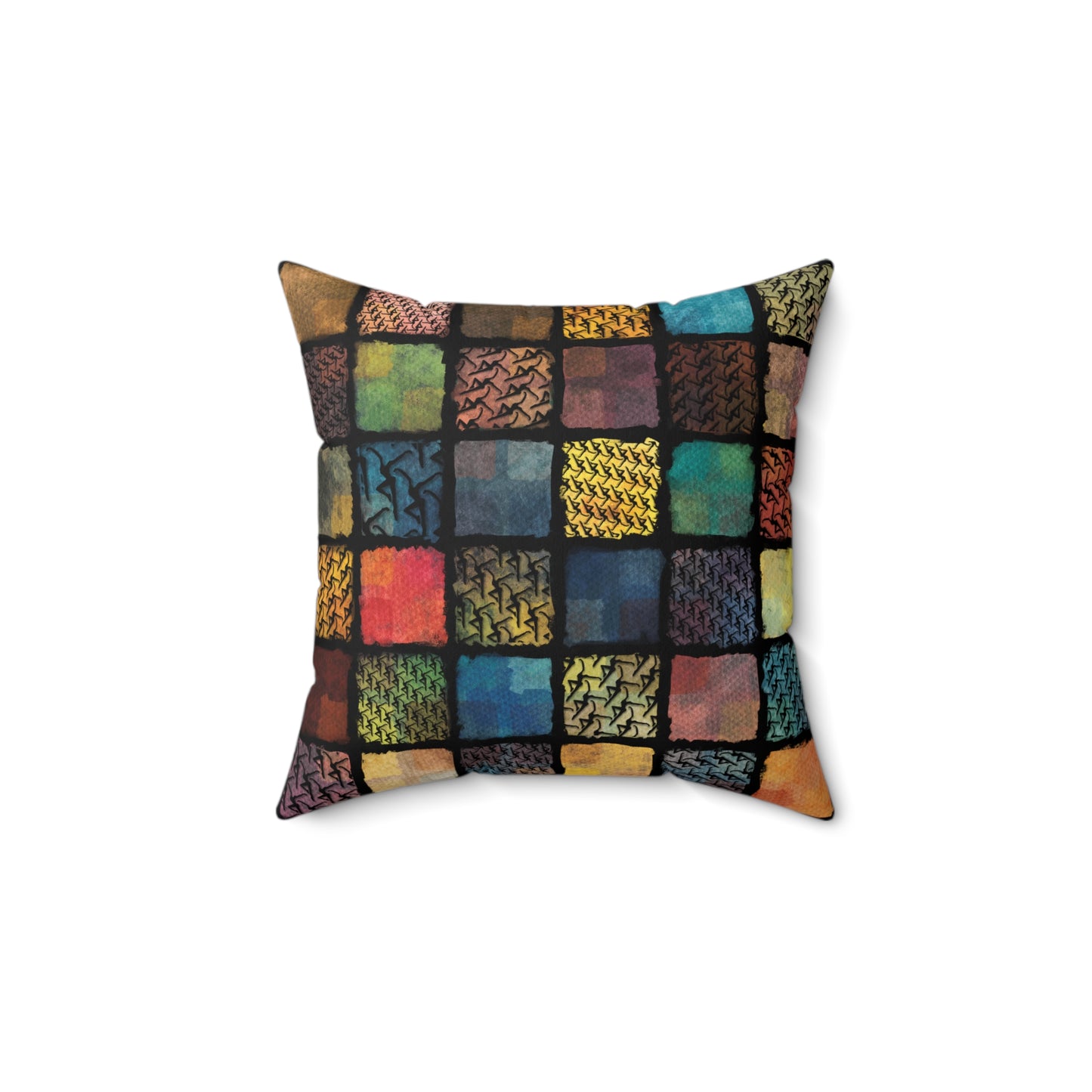 Square Pillow - spun polyester - dmb - painterly squares
