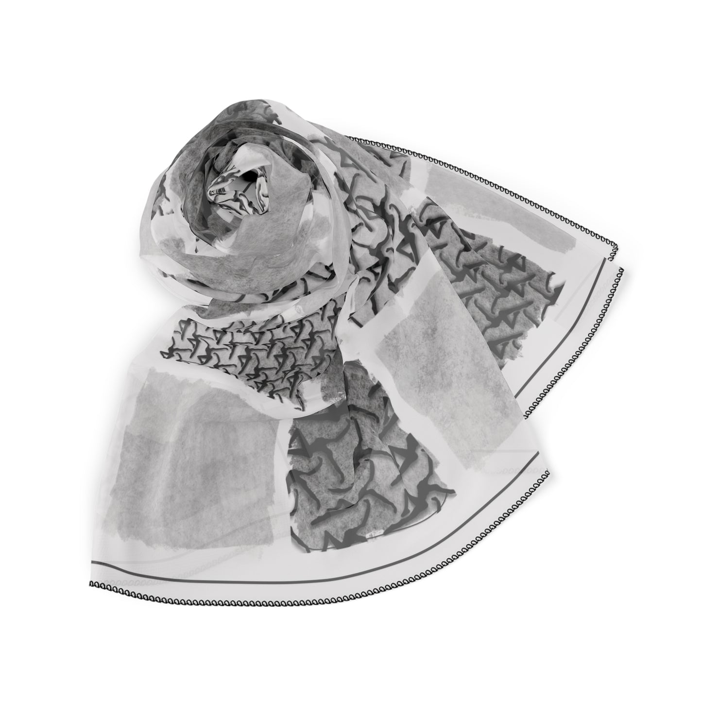 Sheer Scarf - dmb - bw - squares