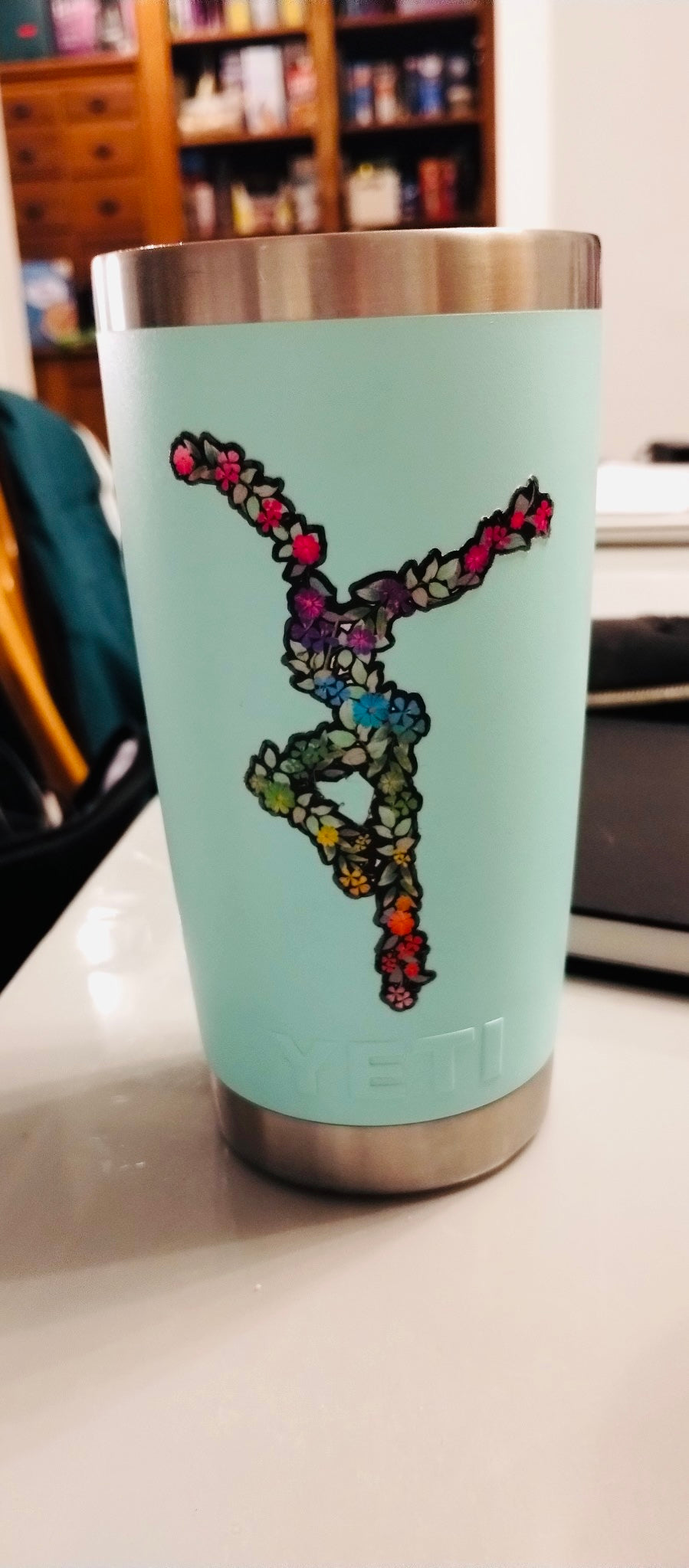 Rainbow Flower dancer - DMB inspired - 4” premium waterproof matte vinyl sticker and/or Rainbow Flower dancer - 6” window-cling. Individually or as a set with one of each.