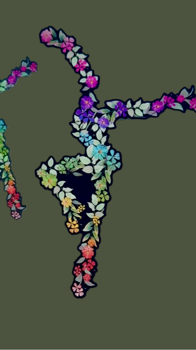 Rainbow Flower dancer - DMB inspired - 4” premium waterproof matte vinyl sticker and/or Rainbow Flower dancer - 6” window-cling. Individually or as a set with one of each.