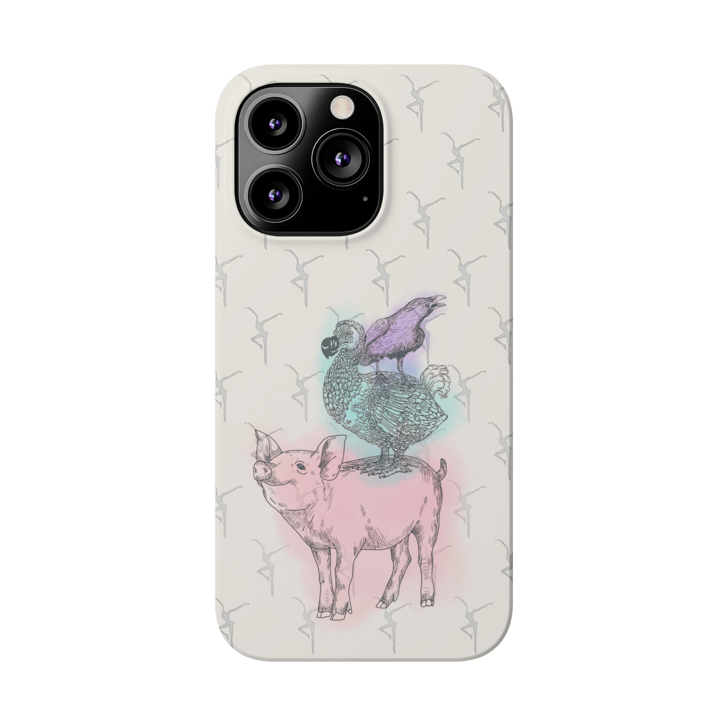 Slim Phone Case - dmb - fd - pig - dodo - raven - watercolor - ivory