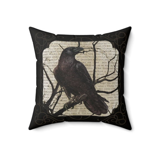 Square Pillow - spun polyester - dmb - raven