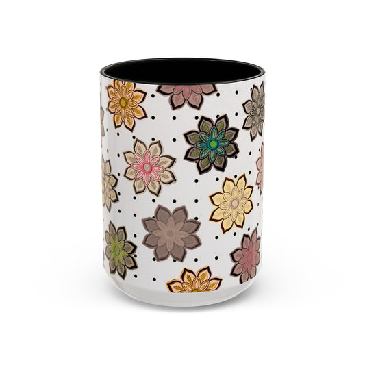 Accent Coffee Mug | Floral Design | dmb - Gift for dmb Lovers