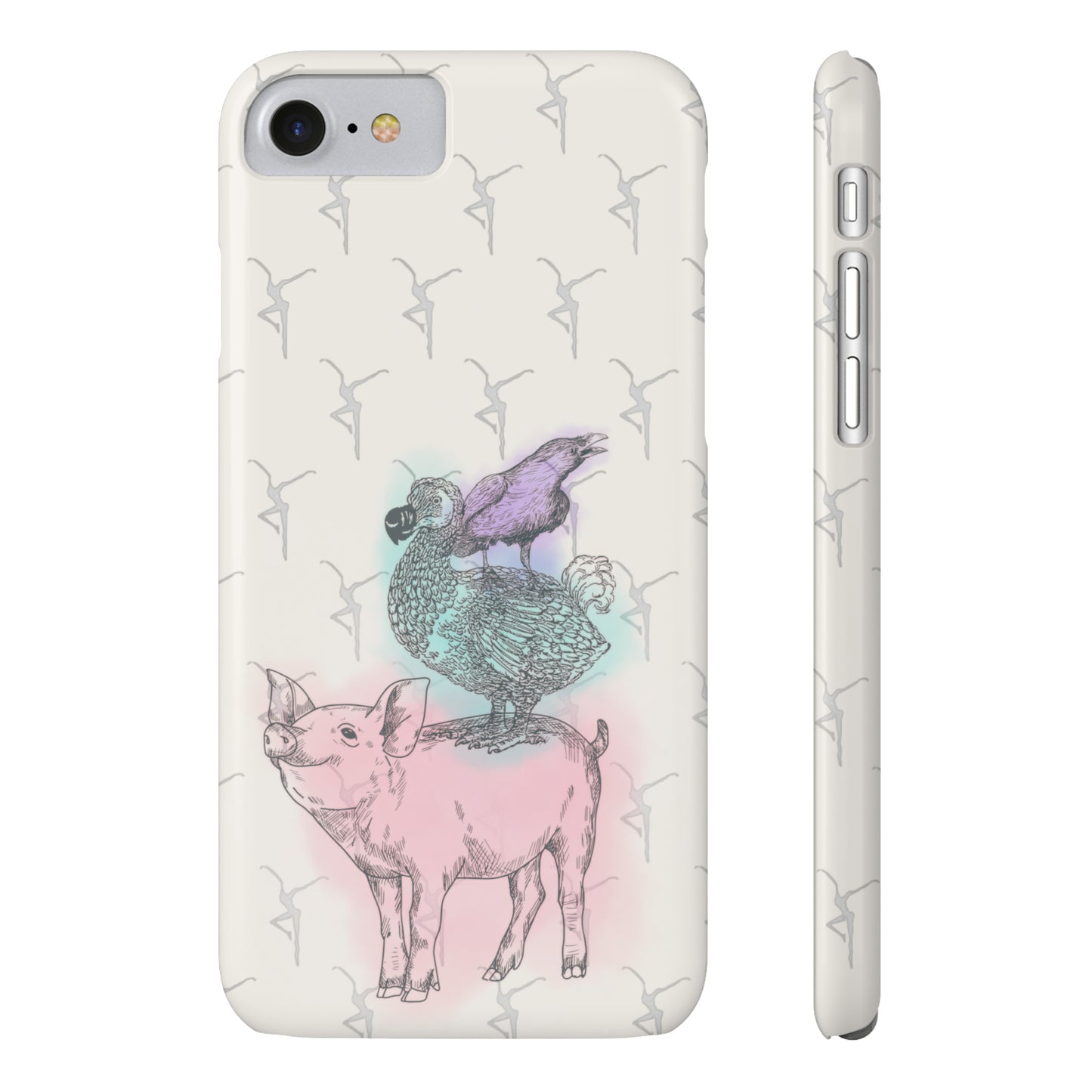 Slim Phone Case - dmb - fd - pig - dodo - raven - watercolor - ivory