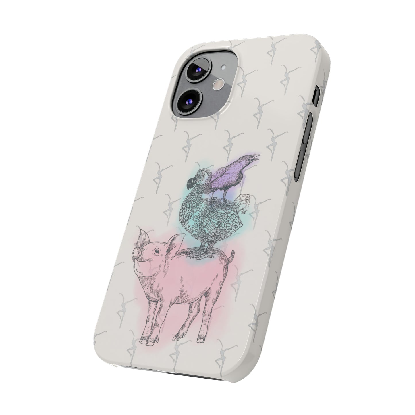 Slim Phone Case - dmb - fd - pig - dodo - raven - watercolor - ivory