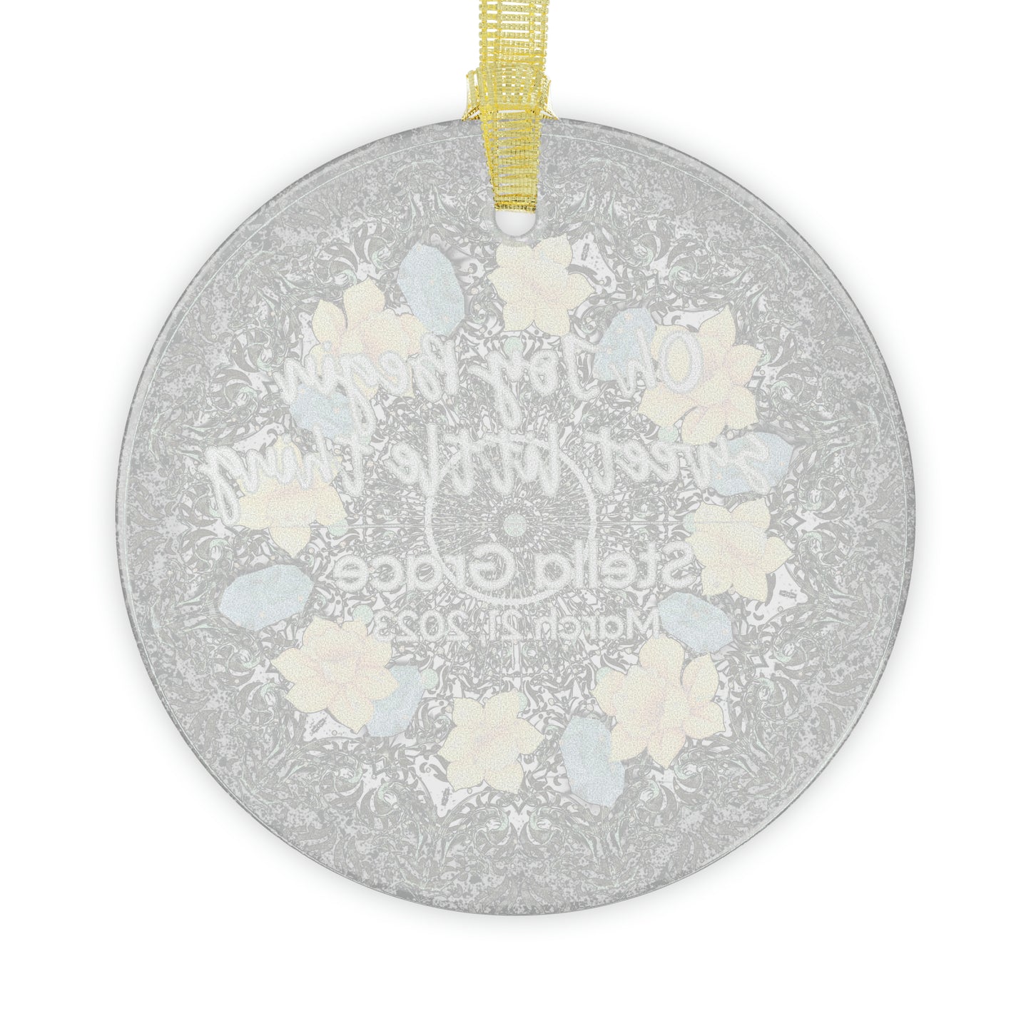glass ornament -- *personalized* -- DMB -- oh joy begin -- samurai cop -- march -- aquamarine -- daffodil -- birthstone/flower