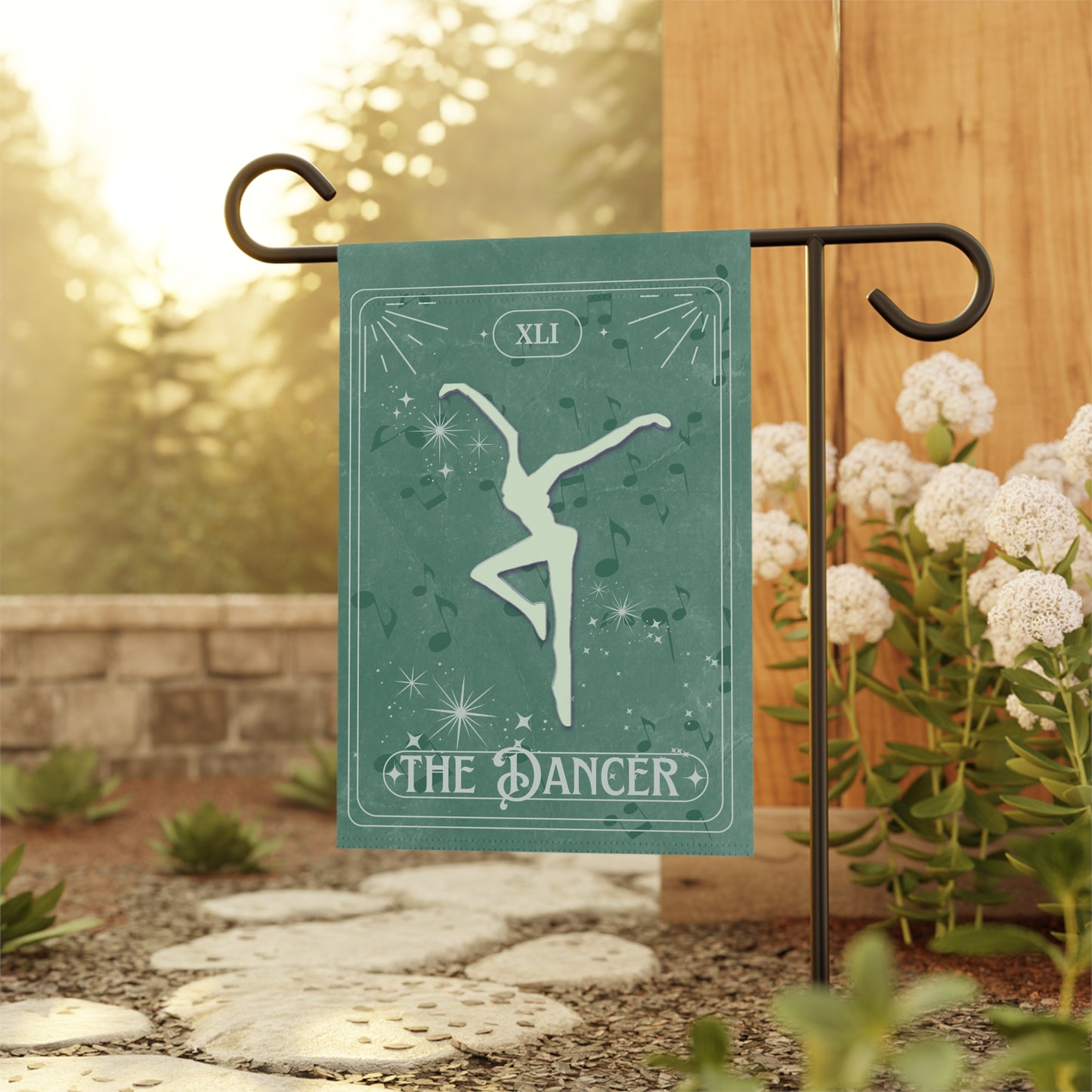 Home/Garden Flag - dmb - The Dancer Tarot - green - 12"x18" - pole not included