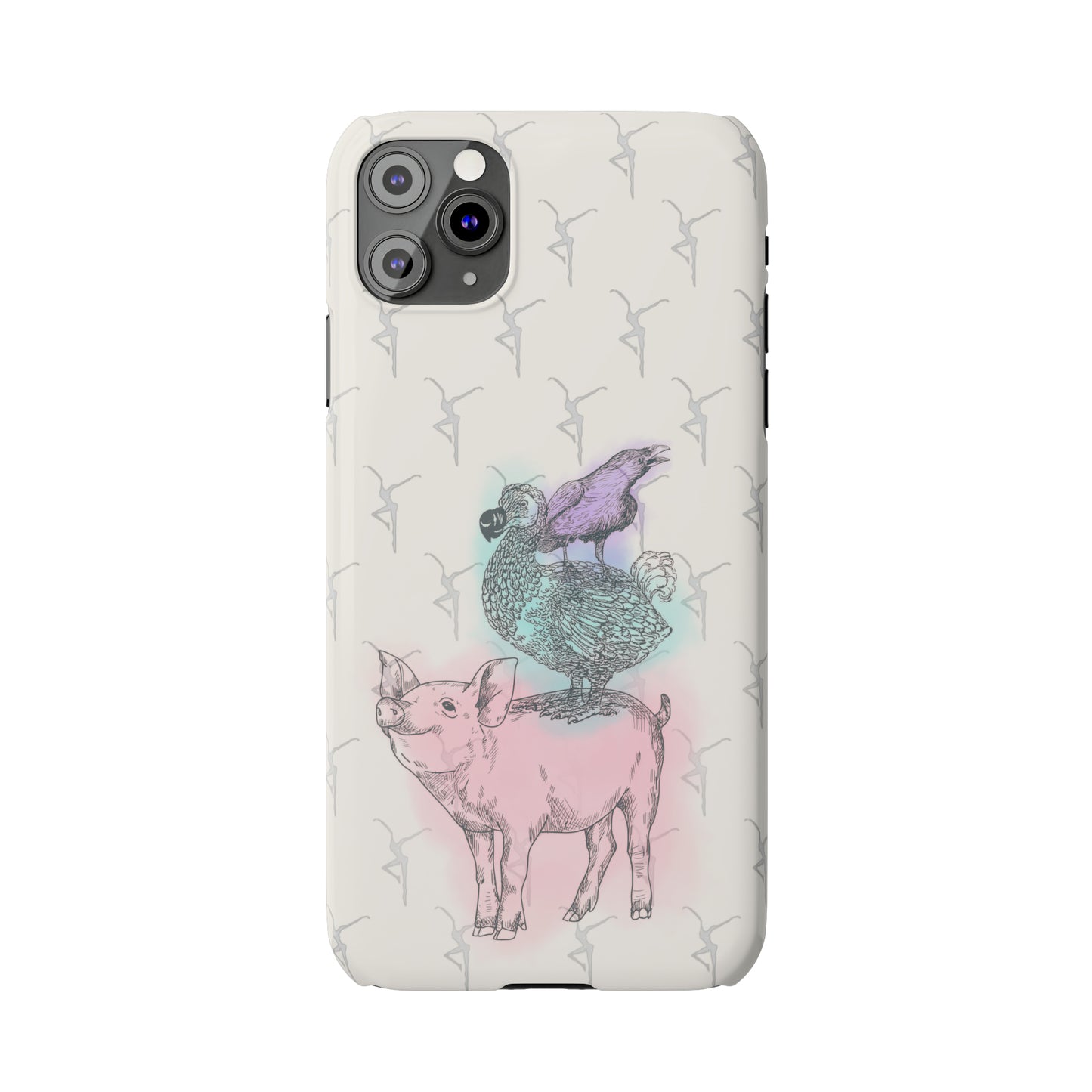 Slim Phone Case - dmb - fd - pig - dodo - raven - watercolor - ivory