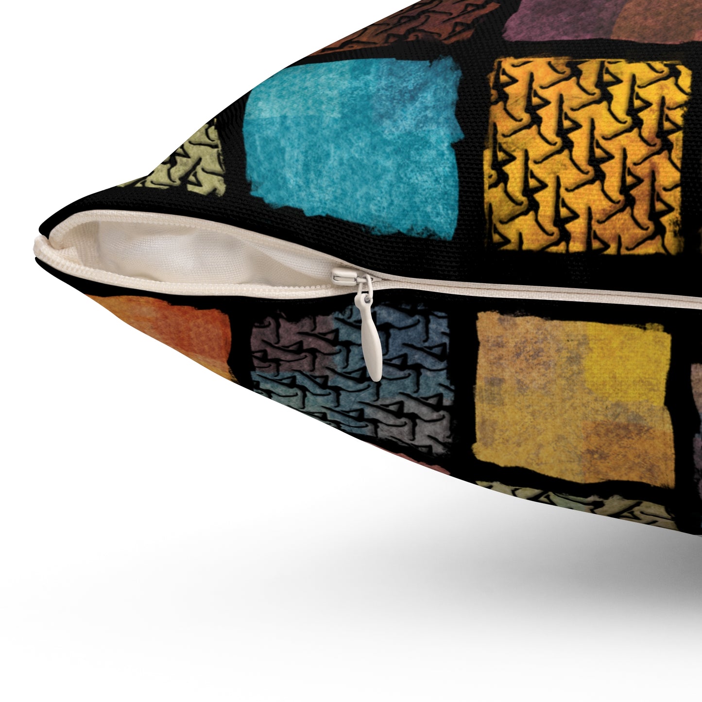 Square Pillow - spun polyester - dmb - painterly squares