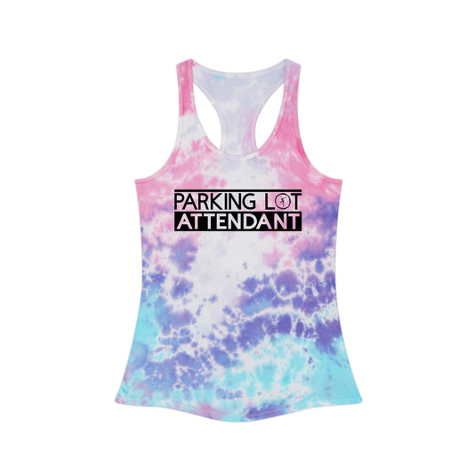 women's -- racerback -- tank -- tie dye -- DMB -- fd -- parking lot attendant -- dancing nancies