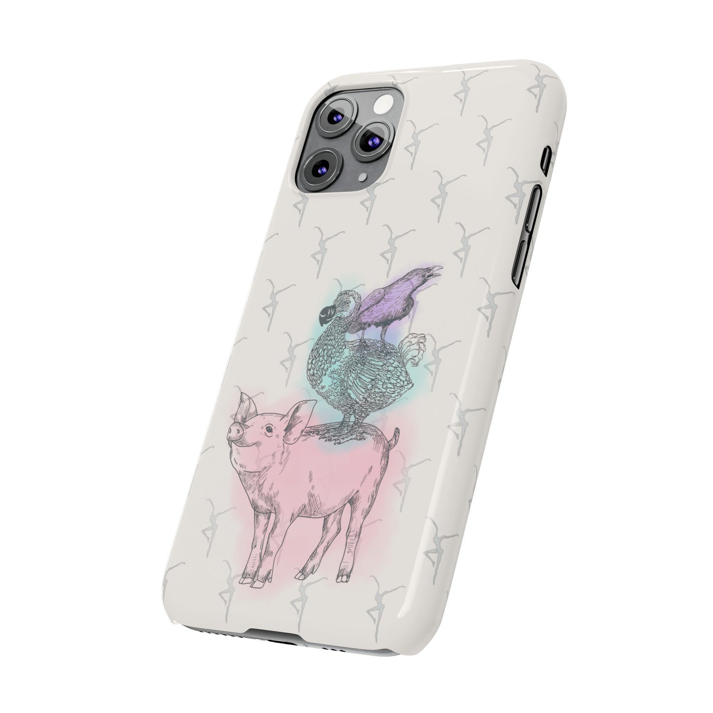 Slim Phone Case - dmb - fd - pig - dodo - raven - watercolor - ivory