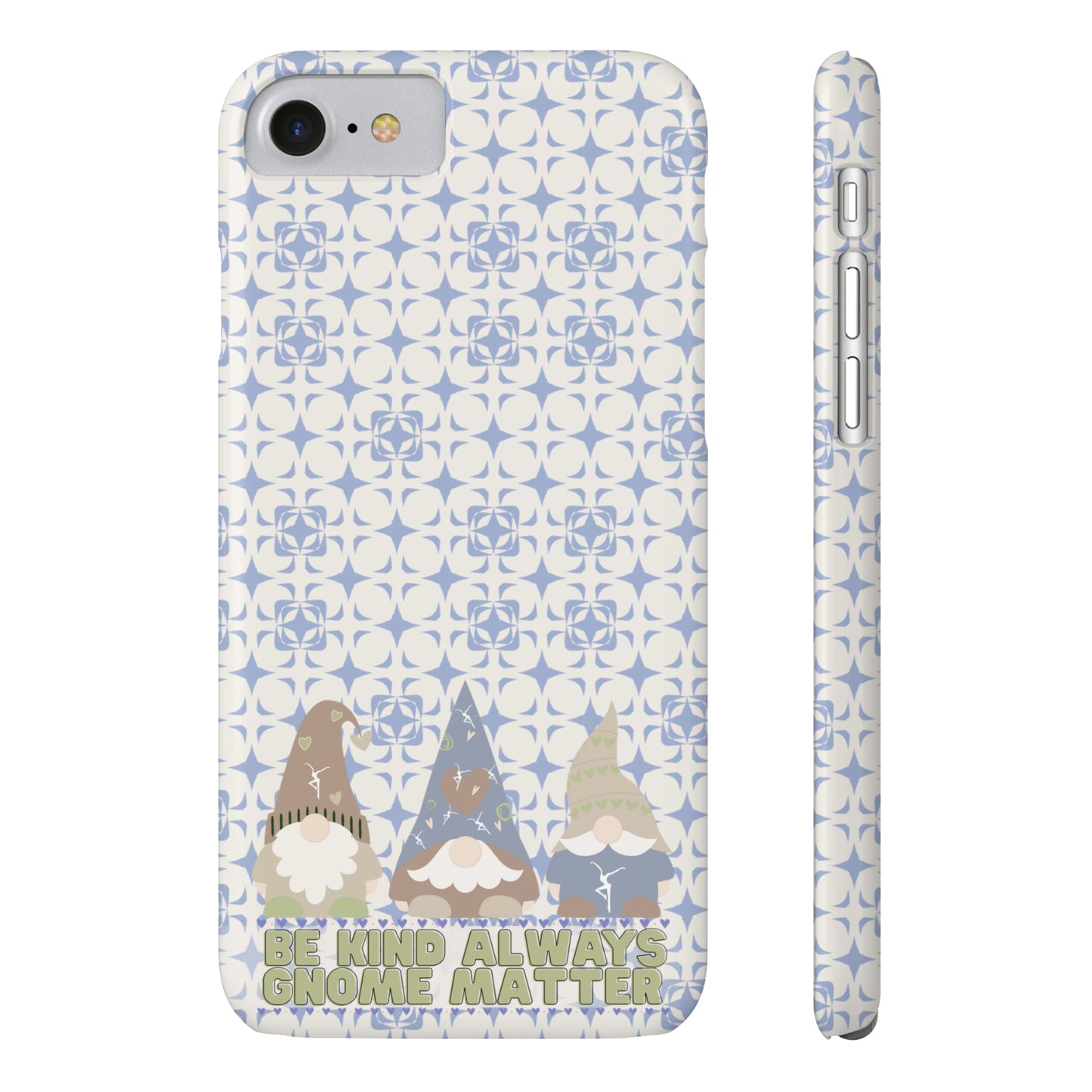 Slim Phone Case - dmb - gnomes - kindness - be kind always - blue - green - pastel - fits most iphone models