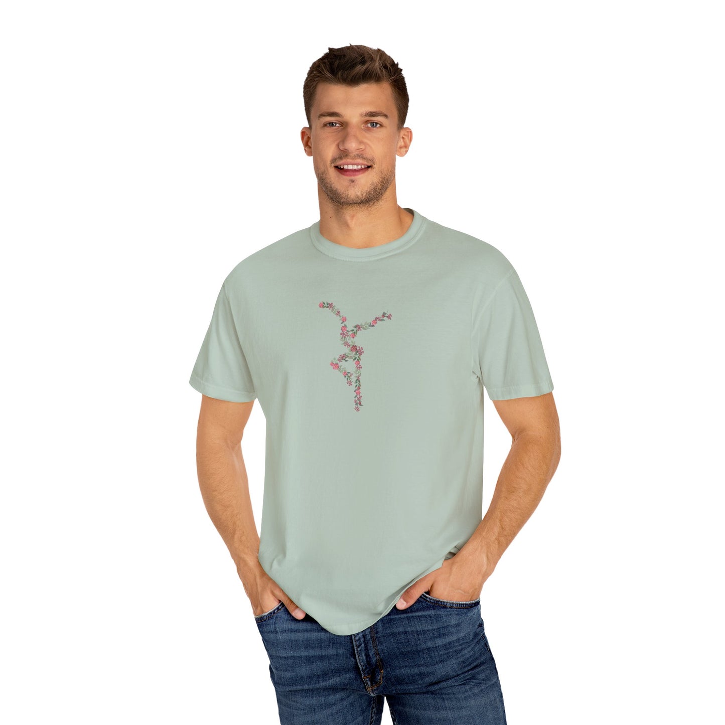 Unisex Garment-Dyed T-shirt - dmb - flower dancer - pinks/greens