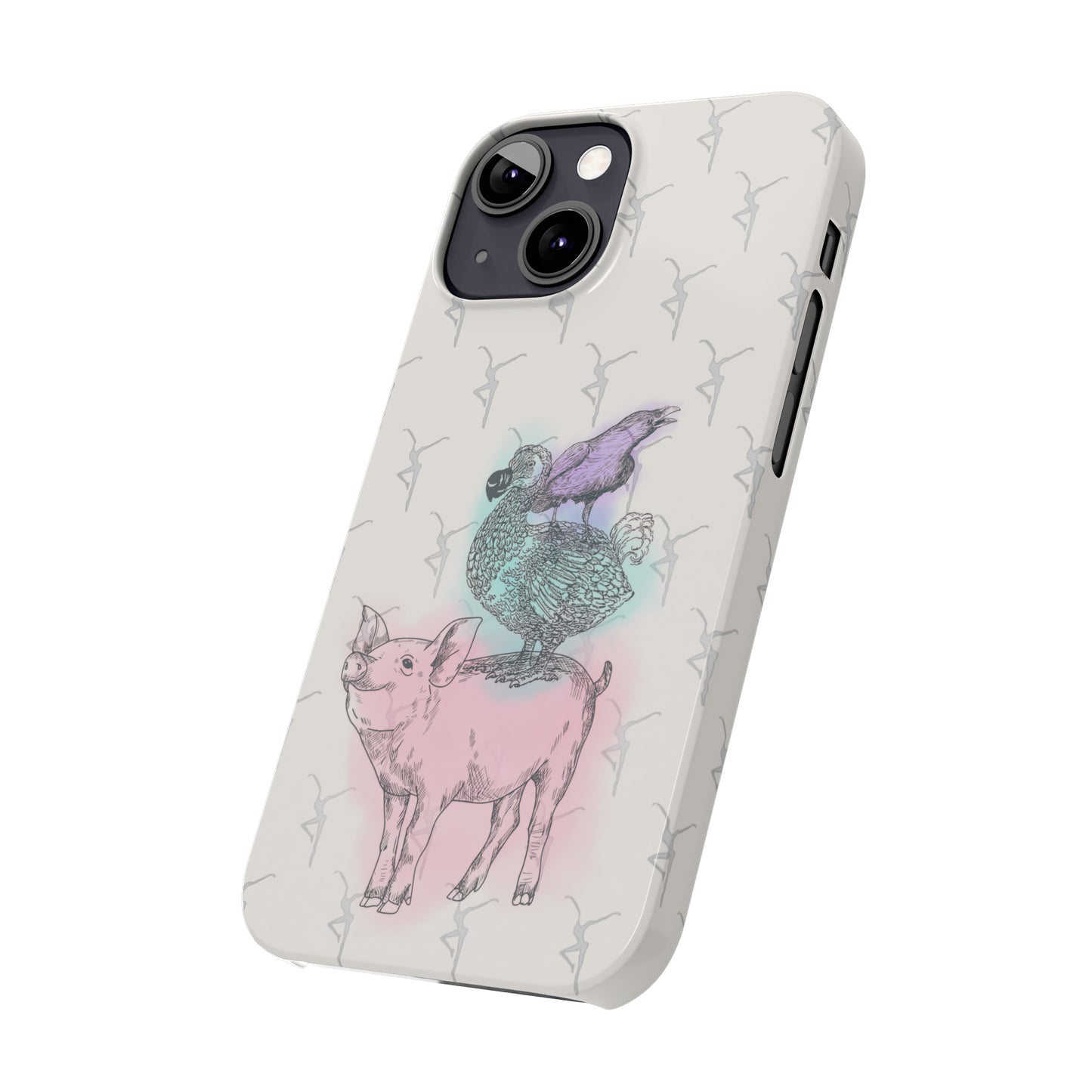 Slim Phone Case - dmb - fd - pig - dodo - raven - watercolor - ivory