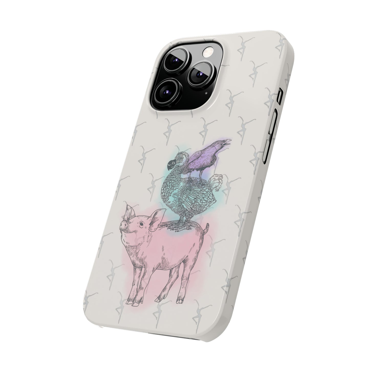 Slim Phone Case - dmb - fd - pig - dodo - raven - watercolor - ivory