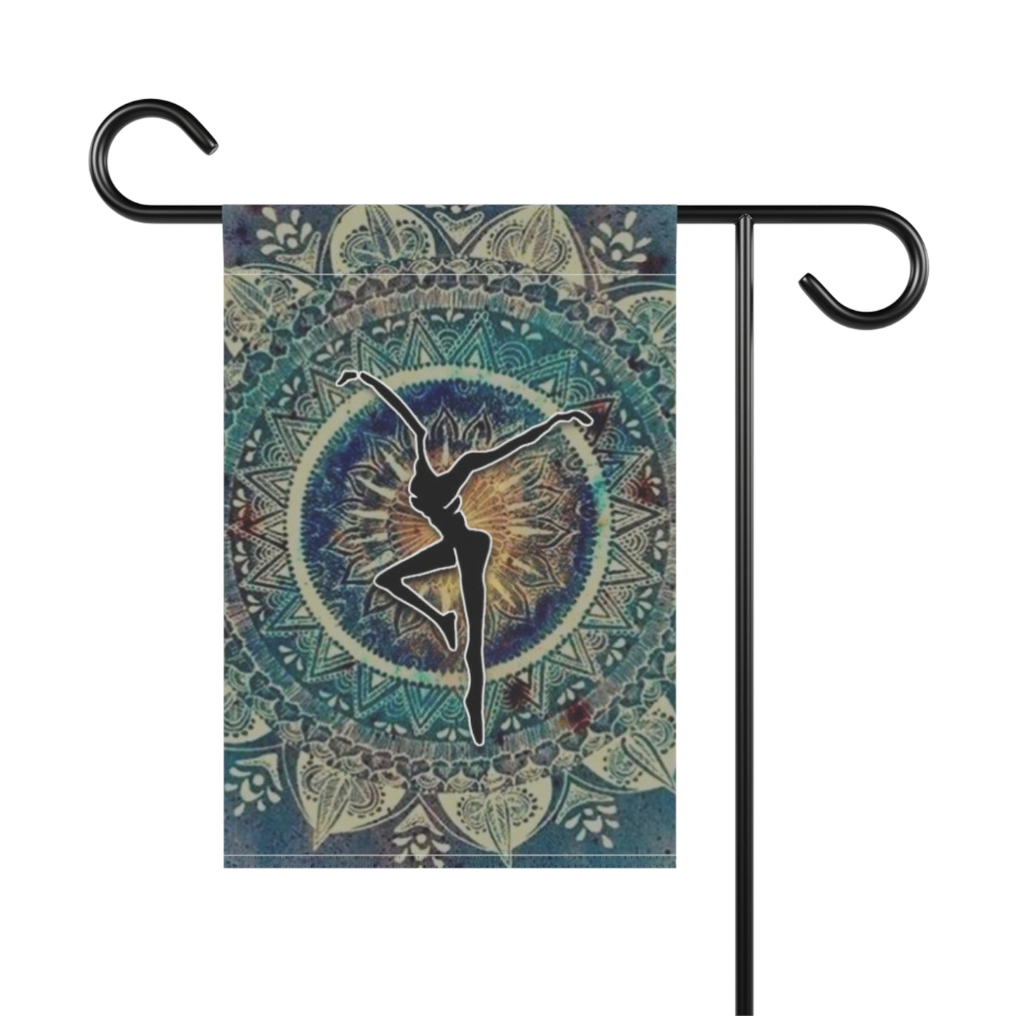 home/garden flag - indoor/outdoor - banner - DMB - dancer - mandala - sleeve at top - double-sided design - 12"x18"