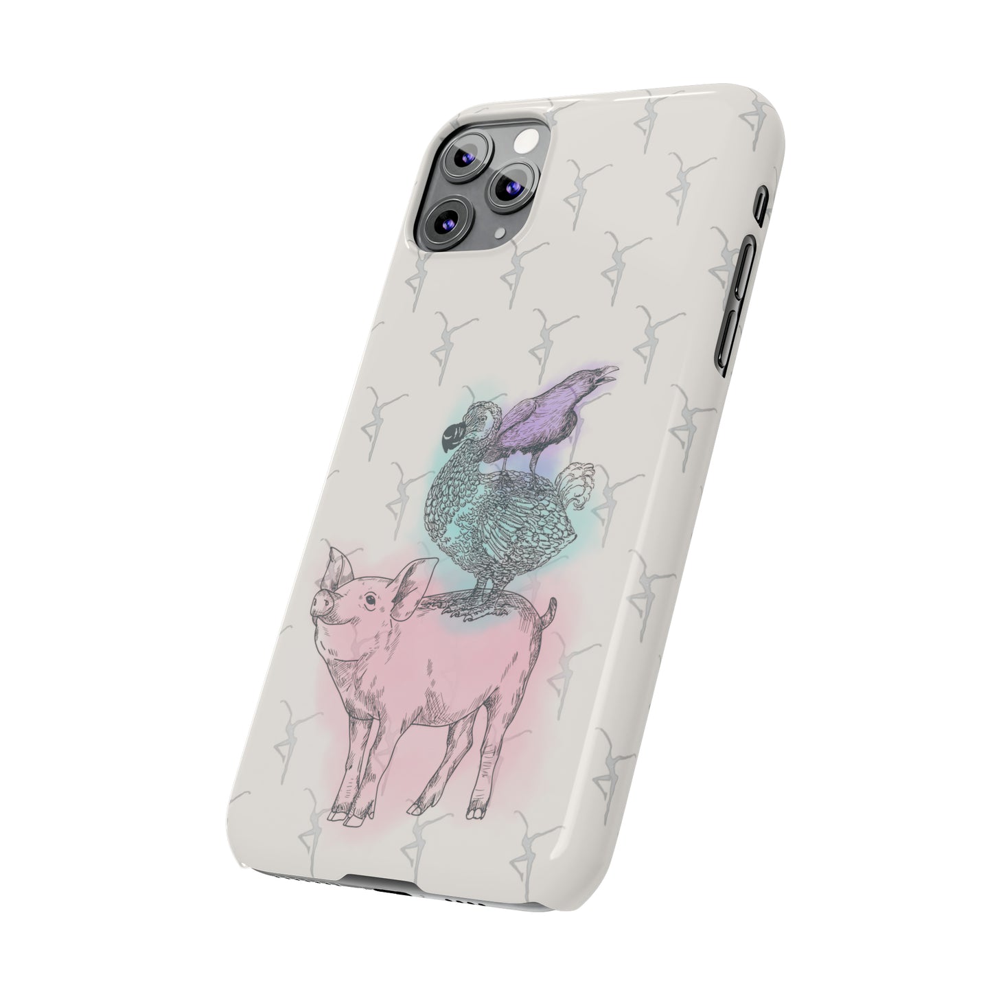 Slim Phone Case - dmb - fd - pig - dodo - raven - watercolor - ivory