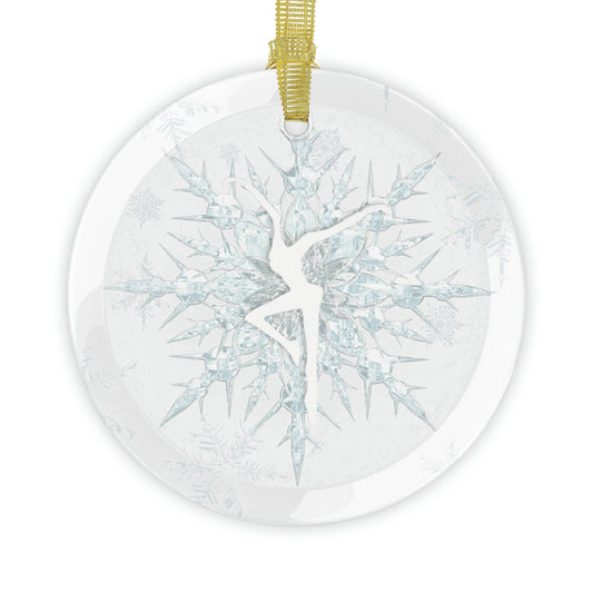 glass ornament -- DMB -- fd -- snowflake -- blue/white