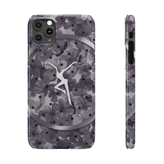 Slim Phone Case - iPhone - dmb - design13 - fd - grey/cool tones - flowers - polka dots