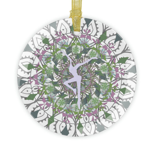 glass ornament -- DMB -- fd -- mandala -- green/purple