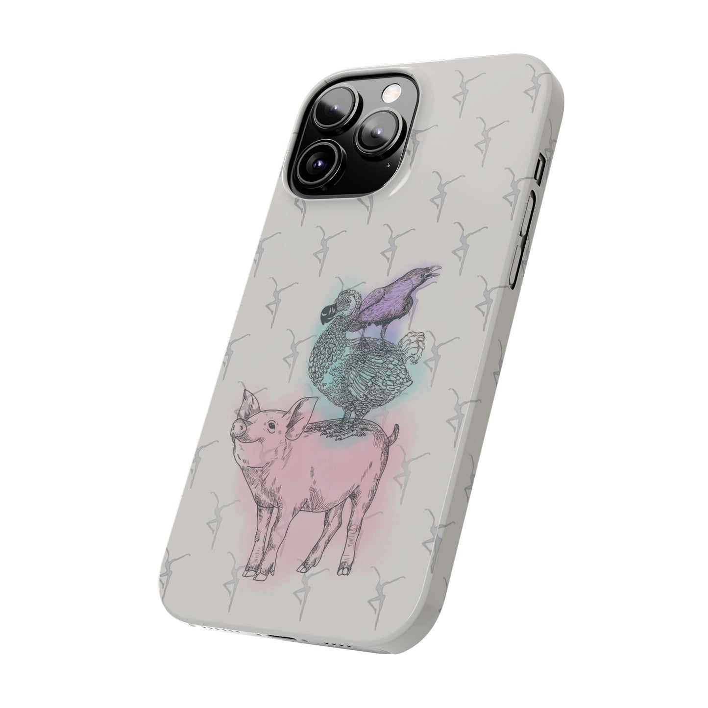 Slim Phone Case - dmb - fd - pig - dodo - raven - watercolor - ivory