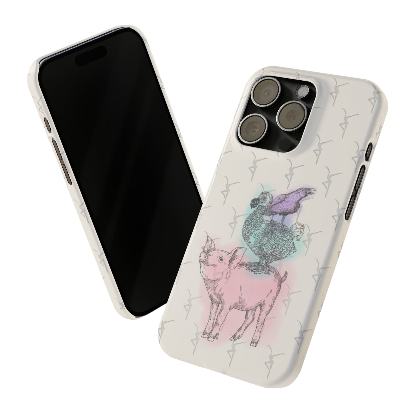 Slim Phone Case - dmb - fd - pig - dodo - raven - watercolor - ivory