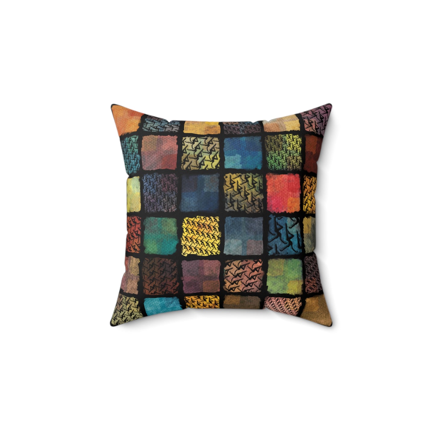 Square Pillow - spun polyester - dmb - painterly squares